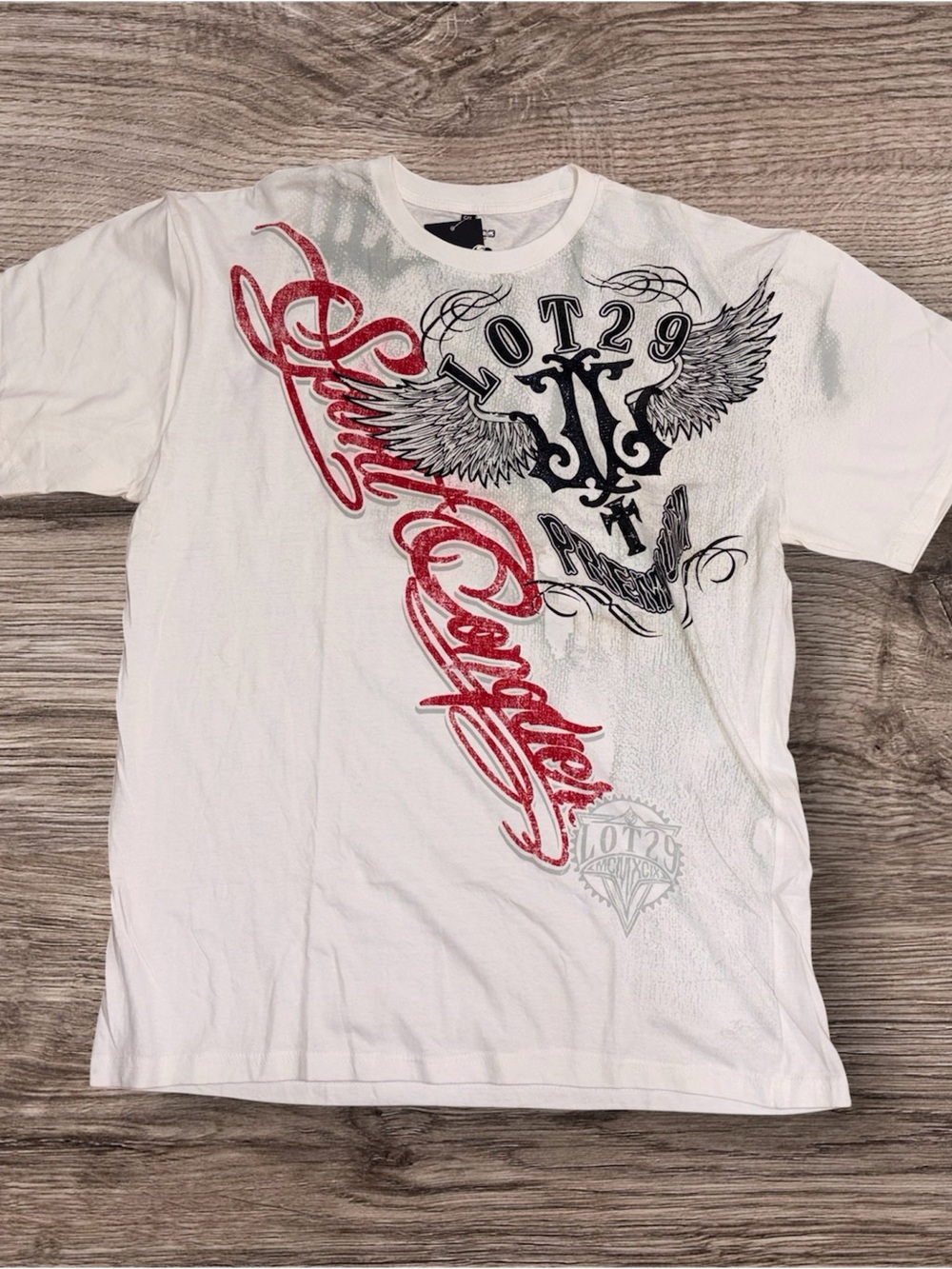 White Wing Graphic Short Sleeve Tee - Men by lot 29 Y2K streetwear